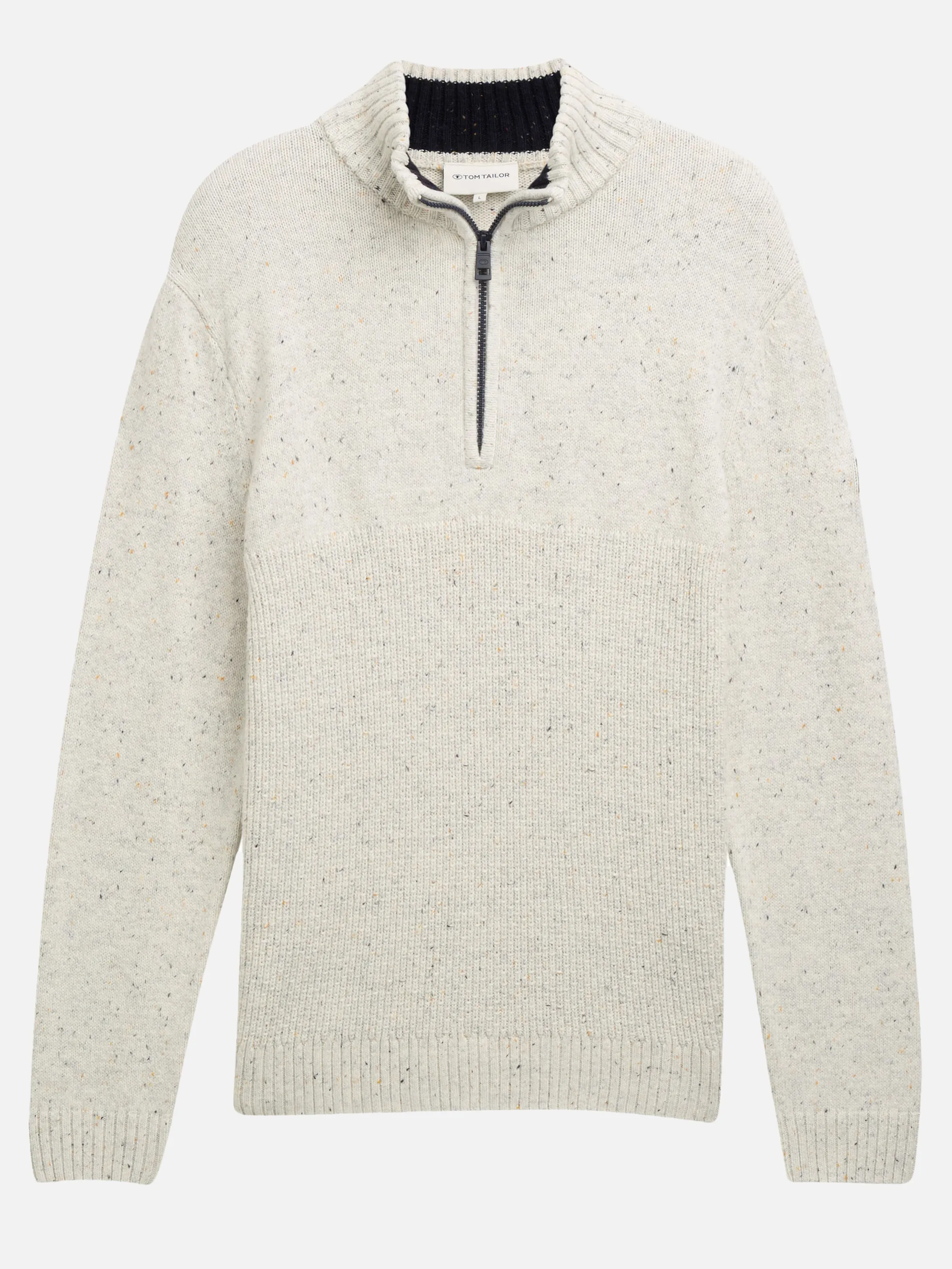 Tom Tailor 1044462 structure mix nep knit troyer Weiß 903287 36943 1